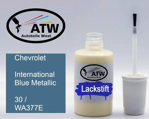 Chevrolet, International Blue Metallic, 30 / WA377E: 20ml Lackstift, von ATW Autoteile West.